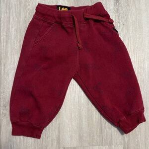 Burgundy Jogger Pants with dinosaur print